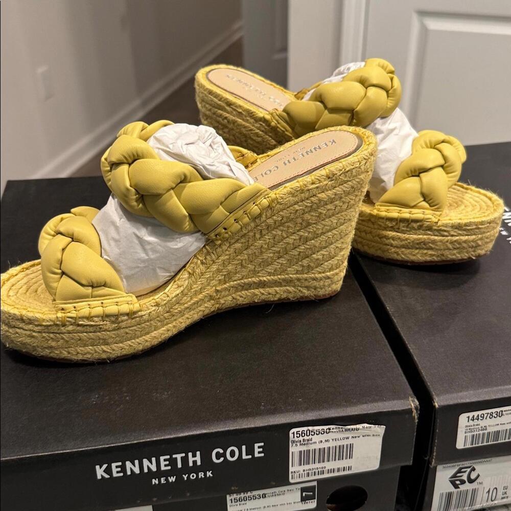 Kenneth Cole New York Womens Olivia Braid Wedge Sandals 10 - Picture 2 of 7